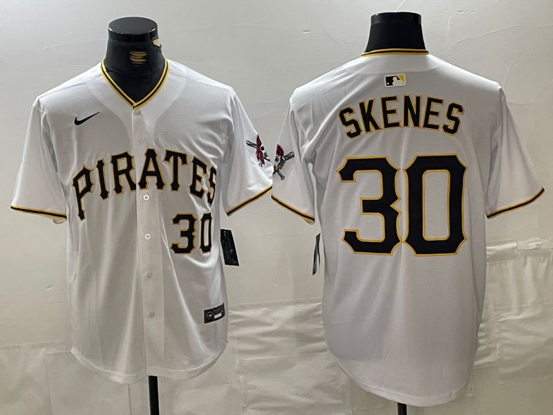 Men Pittsburgh Pirates #30 Skenes White 2024 Nike Game MLB Jersey style 1->pittsburgh pirates->MLB Jersey